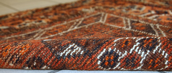 Image 1 of Handmade antique collectible Persian Shiraz bagface 2.6' x 2.8' (81cm x 85cm) 1900s - 1C397