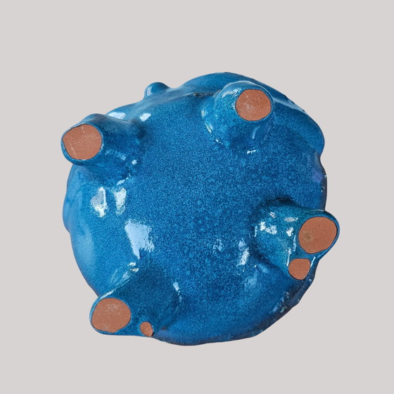 Image 1 of Frosch Carstens Tönnieshof Keramik Fat Lava blauwzwart snackkom uit de jaren 70, West-Duits aardewerk