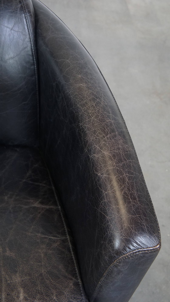 Image 1 of Aviator-Sessel aus schwarzem Rindsleder