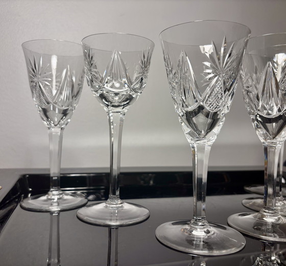 Image 1 of 6 Kristallgläser, wahrscheinlich von Saint Louis oder VSL hergestellt