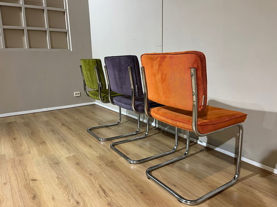 Image 1 of 3x Sedie da pranzo Zuiver Ridge Rib Kink - Design - Ottime condizioni