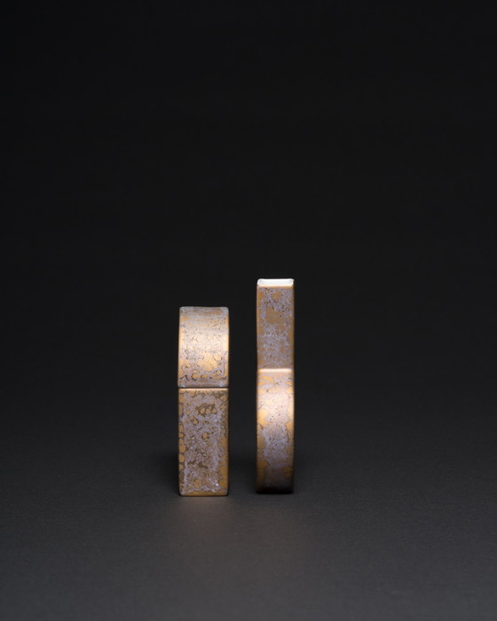 Image 1 of Vase et boîte à couvercle vintage Helmut Drexler Rosenthal en porcelaine allemande Goldfeuer