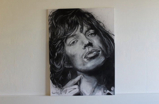 Vincent Mink - Mick Jagger Painting – Paintings & Drawings, Canvas (photo 2 of 5)