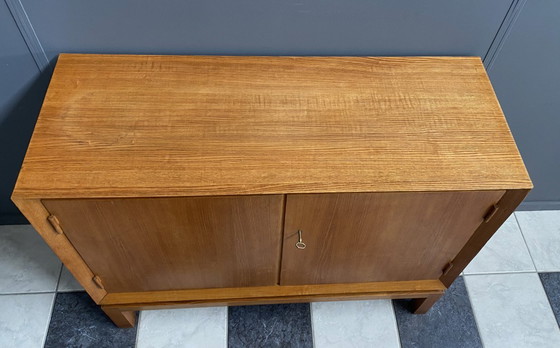 Image 1 of wood sideboard 2doors and drawers inside 1970s