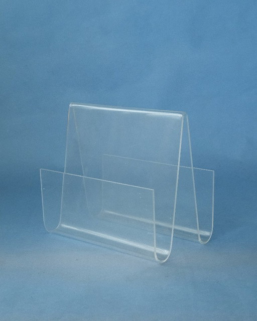 Transparent acrylic plexiglass magazine holder