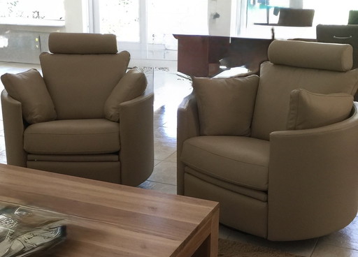 Moderne en luxe draaifauteuils Fama Moon - Set van twee