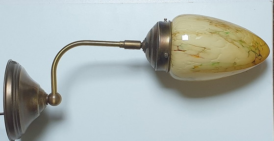 Image 1 of Art-Deco-Wandleuchte aus Opalglas