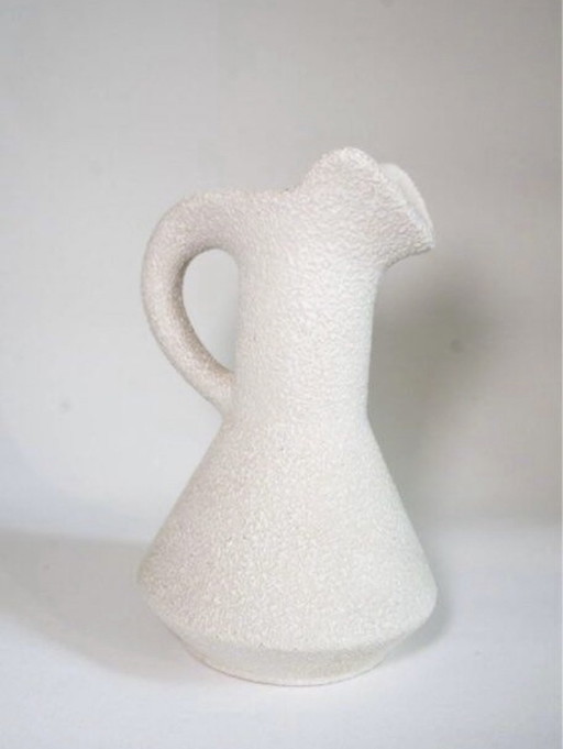 Vintage Bertoncello vase by Roberto Rigon signed, white ceramic from the 70s
