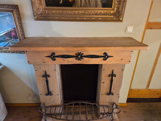 Rural decorative fireplace with wrought iron firebox – Decorative Objects, Wood (photo 5 of 9)