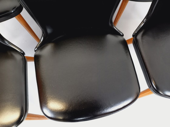 Image 1 of Set di 6 sedie vintage Baumann Essor in legno di faggio e skai degli anni '60