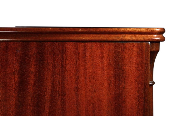 Mahoniehouten vitrinekast of barkast, jaren 70, B92 x D46,5 x H123,5 cm – Vitrinekasten, Glass, Wood (photo 10 of 17)
