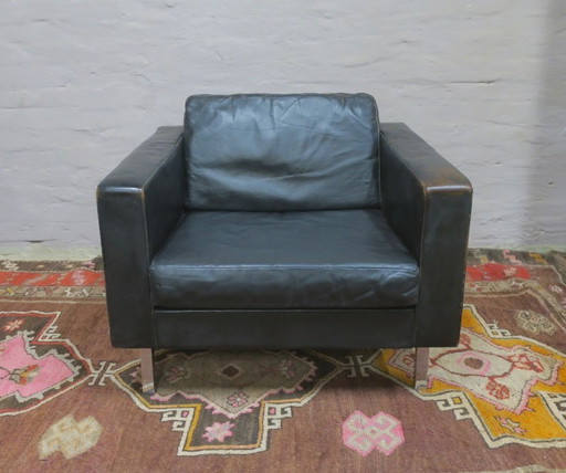 Fauteuil lounge en cuir COR des débuts, années 1950