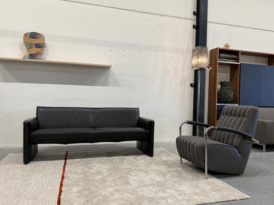 Image 1 of Leolux Evidence Boa Vista Sofa 2.5 Seater Black Leather