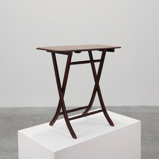 Table d'appoint pliante en bois Art Déco, France années 1920