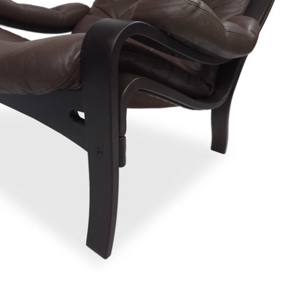 Image 1 of Sedia da salotto VIDJA | Poltrona in pelle di metà secolo | Vintage IKEA anni '70