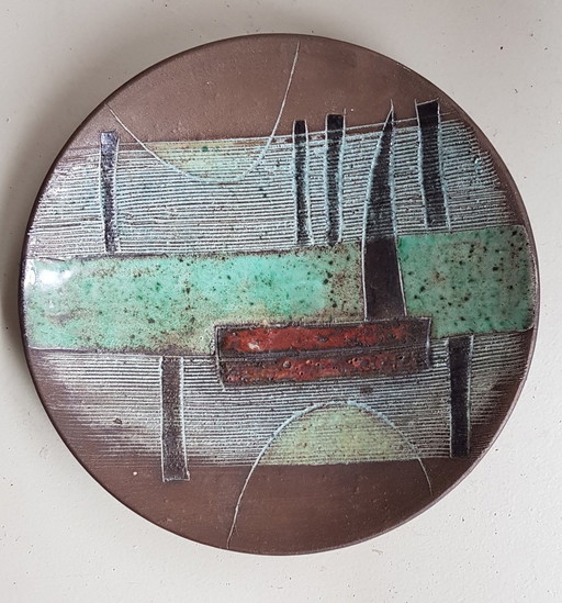 Ceramic Plate By Gerhard Dölz, 1960S