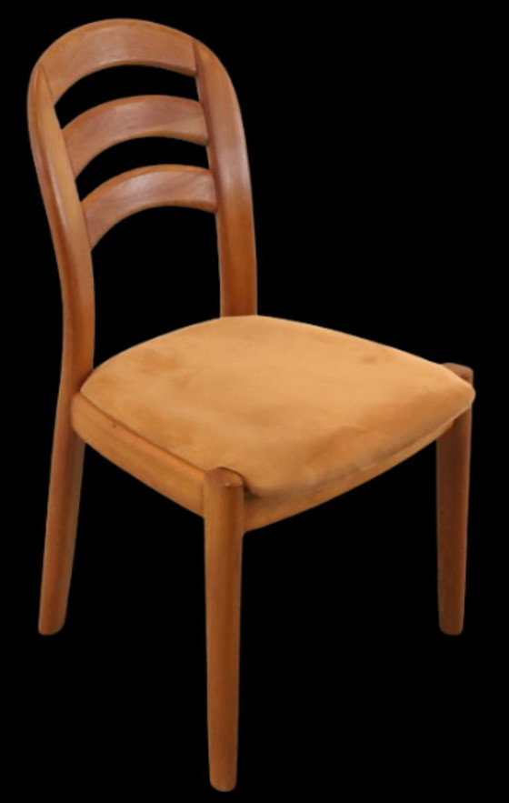 Image 1 of Set 4 Glostrup eetkamerstoelen stoelen massief teak Deens vintage