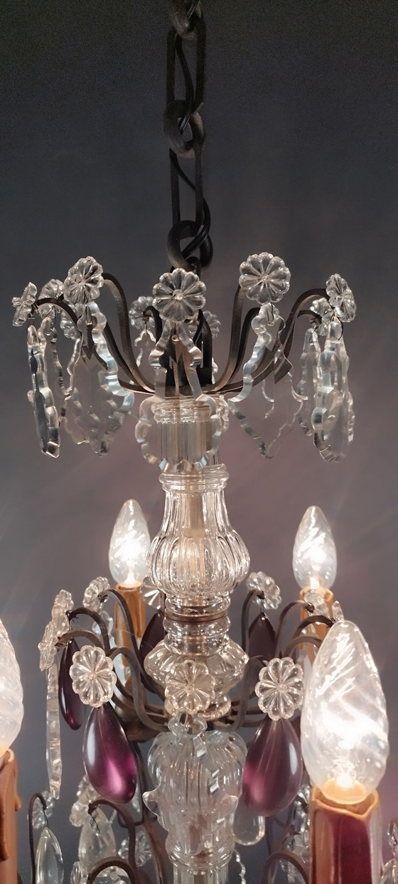 Image 1 of Lustre classique en cristal français vers 1910