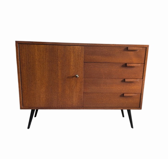 Image 1 of Vintage teakhouten jaren '60 dressoir, kastje 