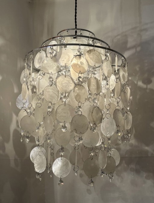 Vintage capiz kroonluchter hanglamp schelpen 🐚 
