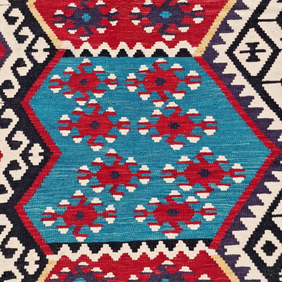 Afghaans Kilim Vloerkleed | Handgesponnen Natuurlijke Wol | Handgeweven Platgeweven Vintage | Handgemaakt (photo 10 of 11)