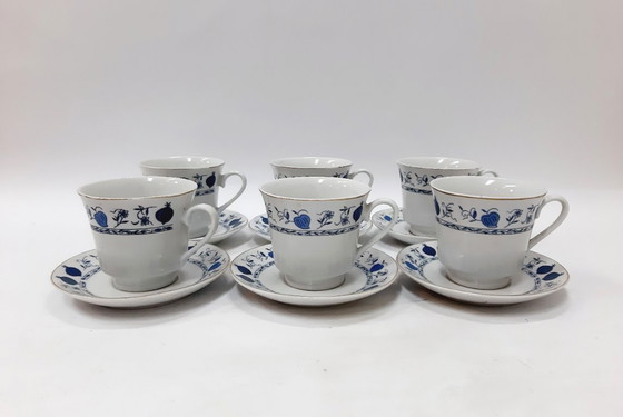 Image 1 of Vintage Espresso Coffee Cups & Saucers, Set of 6