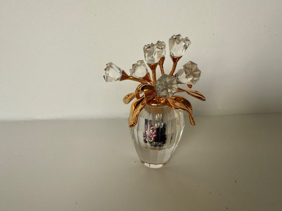 Image 1 of Vaso in miniatura Swarovski con fiori