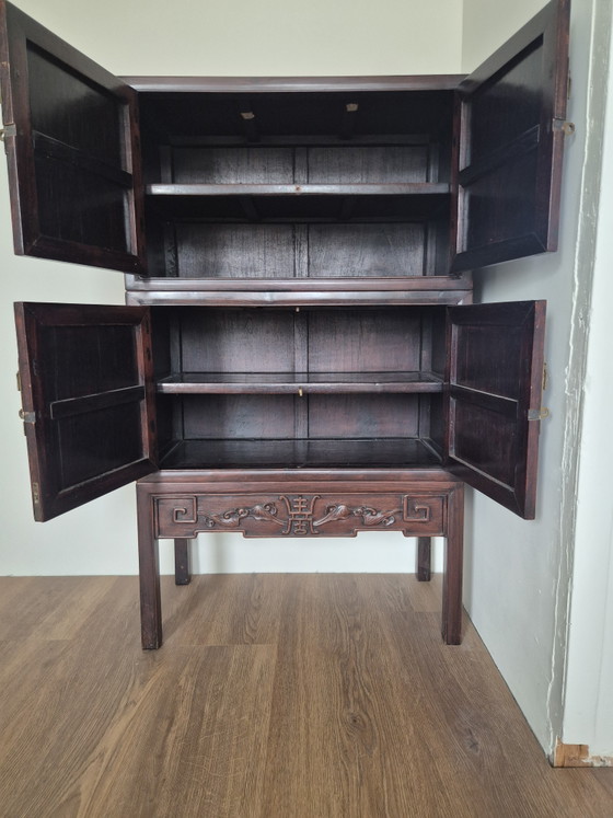 Libreria / Armadi contenitori cinese vintage – Legno duro con rilievo di drago – Wood (photo 6 of 14)