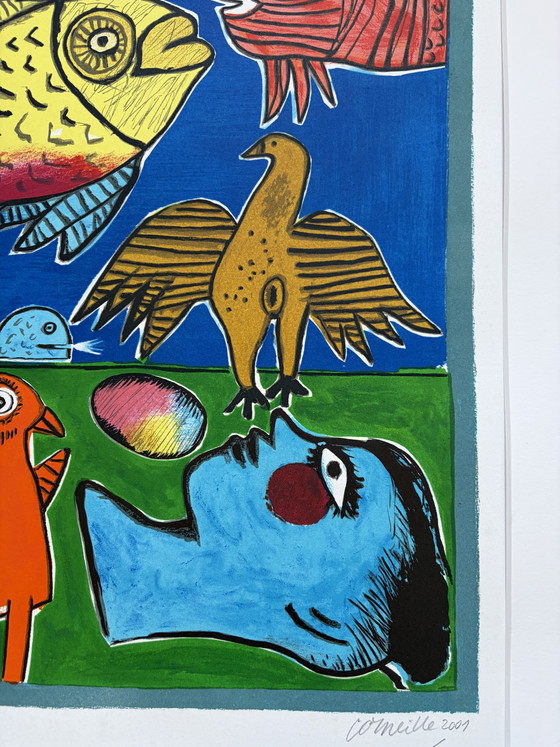 Image 1 of Corneille - Escena fantástica con peces, pájaros y una mujer