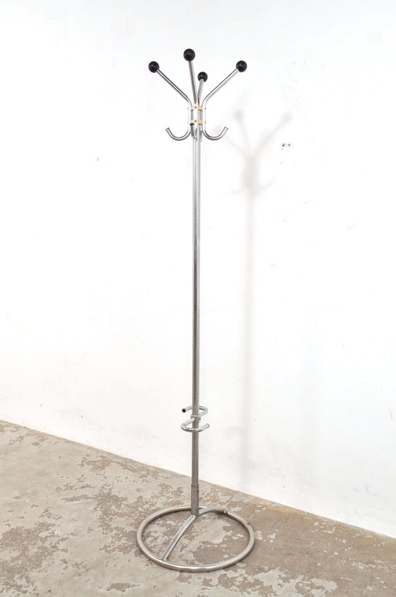 Image 1 of Vintage Verchroomde Kapstok Met Parapluhouder Jaren 60