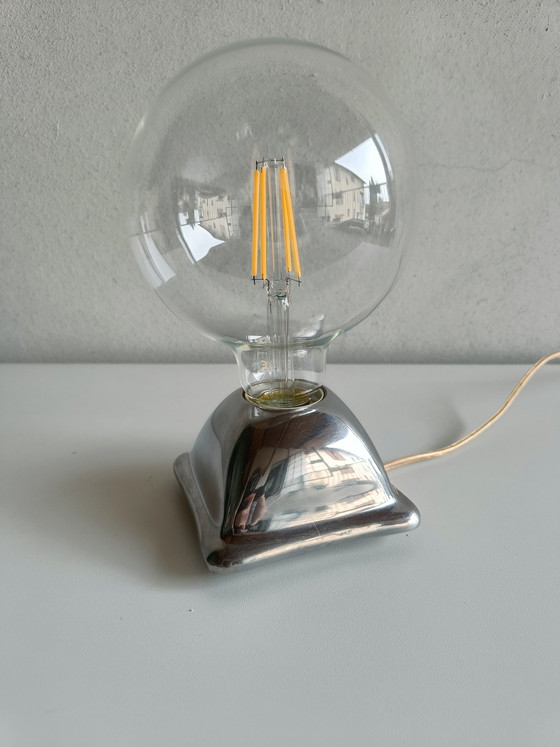 Image 1 of NAVA “How Light Fusion” minimalist solid metal table lamp, Italy 1990s/2000s