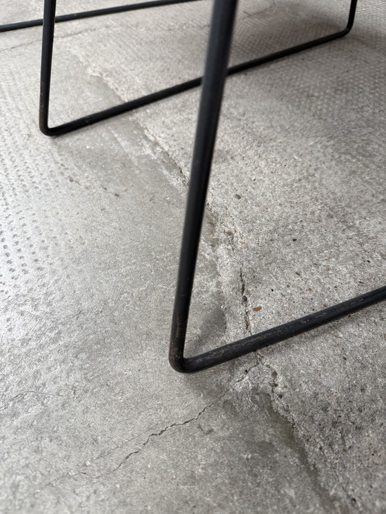 Image 1 of CEES BRAAKMAN & ADRIAAN DEKKER PER PASTOE “FM 06 WIRE CHAIR” SEDIA TEAK CORDA VELLUTO METALLO ANNI '50