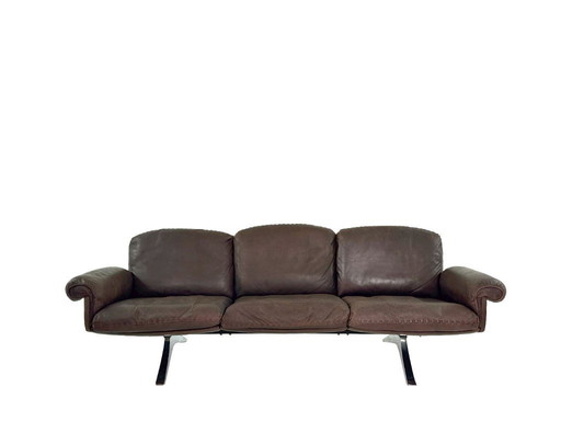 Vintage De Sede DS-31 Dreisitzer-Sofa – braunes Leder, Designklassiker