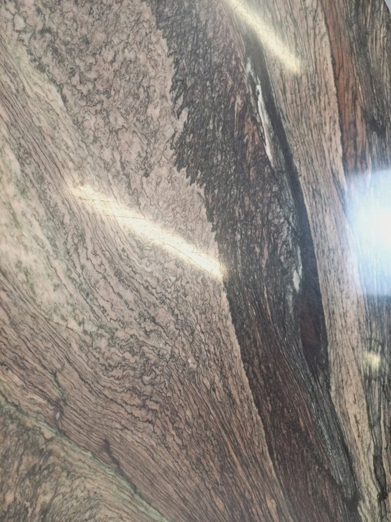 Image 1 of Vintage marmeren salontafel uit de jaren 70.