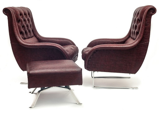 Coppia di poltrone Varam con pouf