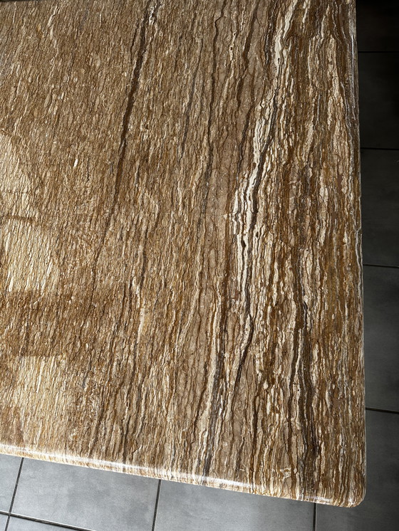 Image 1 of Vintage travertijnen tafel