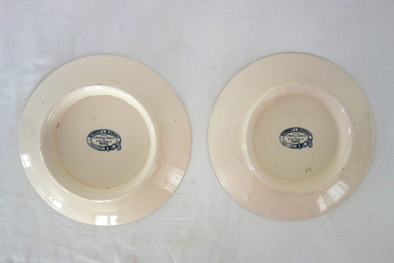 Image 1 of 2 piatti con piede, Terre de fer Vermont & Blanchet, 1900 circa