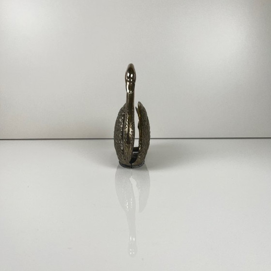 Image 1 of Toallero Swan, metal plateado, 1970