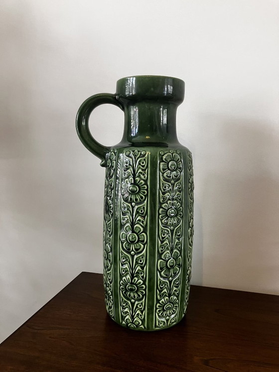 Scheurich Ceramic Vase - West-Germany Vintage Design - 1970s - Green - 480-46 (photo 3 of 7)