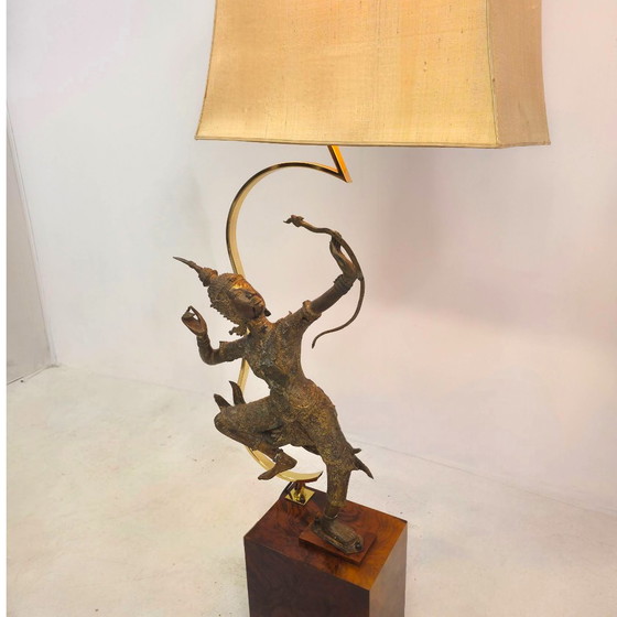 Image 1 of Lampada da tavolo bohémien di metà secolo Pragos con il dio Rama, anni '70