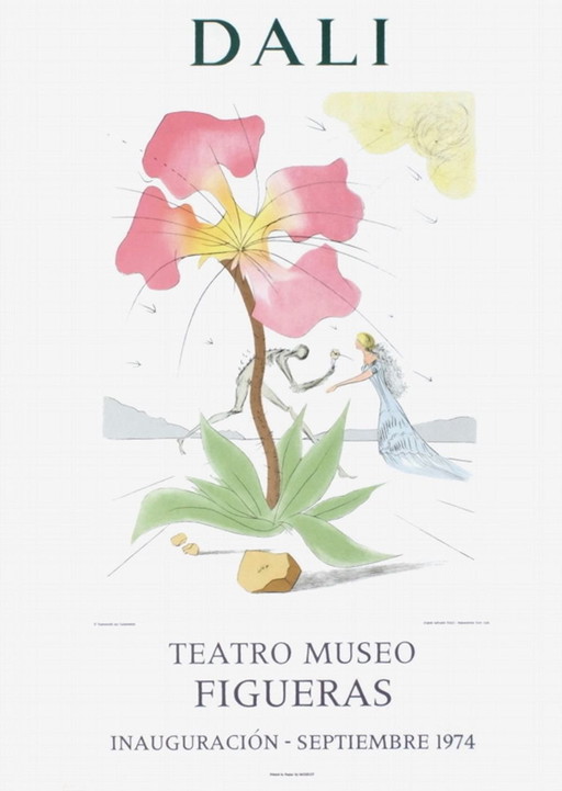 Salvador DALI Expo 74 - Teatro Museo Figueras Inauguración 3 affiche originale 197