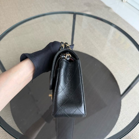 Image 1 of Borsa Chanel Classic Flap Small - Caviar 23CM trapuntata nera con finiture dorate