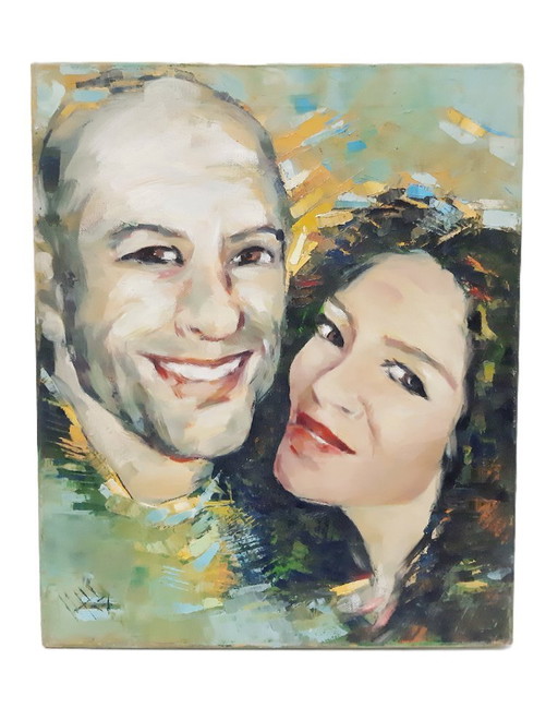 Vintage-Ölgemälde auf Leinwand, unbekannter Künstler