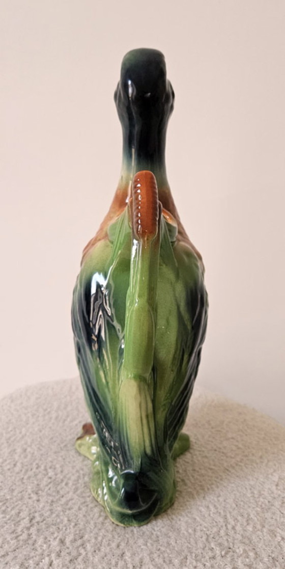 Image 1 of Large duck-shaped earthenware pitcher from Saint-Clément – ​​signed – vintage