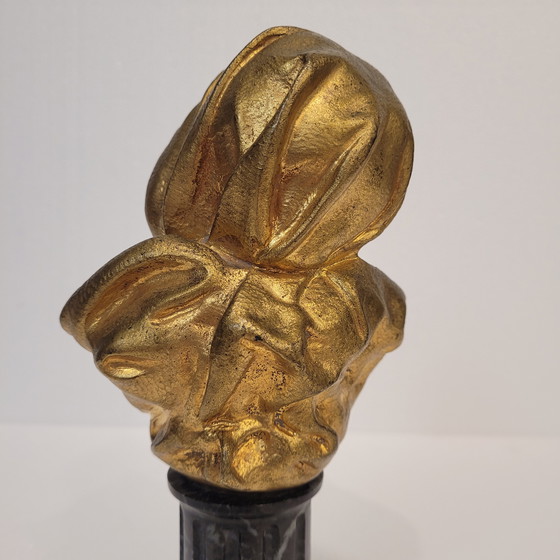 Image 1 of Busto en Crisoelefantina y Mármol, Siguiendo G. de Thouin, Circa 1900 - Francia