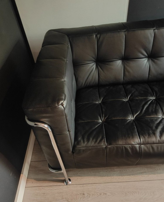 Design Leather Couches Set, Bauhaus / Chrome Retro vintage, Silver (photo 11 of 21)