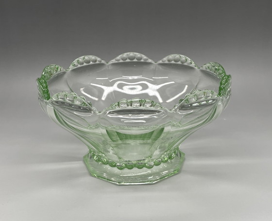 Image 1 of Uranglas Schale Schüssel Obstschale Pressglas Art Deco um 1930
