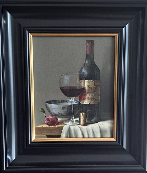 Still Life with Wine and Plum by Rob Ritchie
