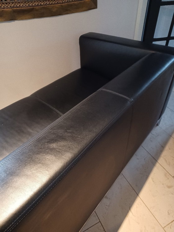 Image 1 of Sofá Gelderland, 3 plazas, cuero, modelo 6710, negro, Jan des Bouvries