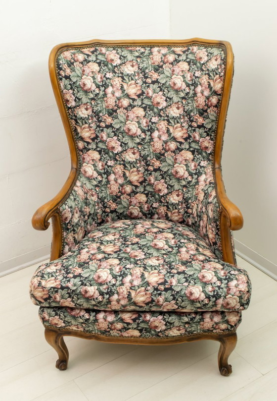 Image 1 of Fauteuil en noyer de style Chippendale, Mid Century Modern, 1960s